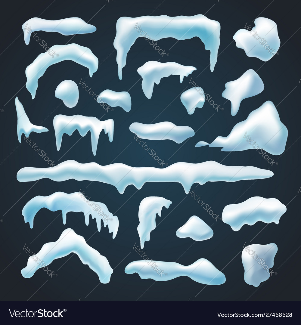 Set Schneekappen Schneedrifts verschiedene Formen