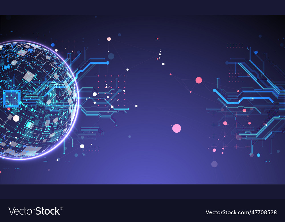 Sphere theme digital technology background Vector Image