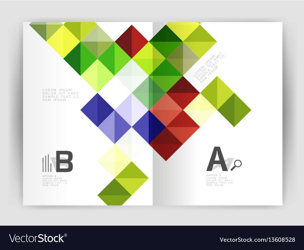 Square annual report brochure a4 print template Vector Image