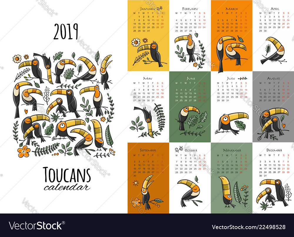 Toucans Kalender 2019 Design