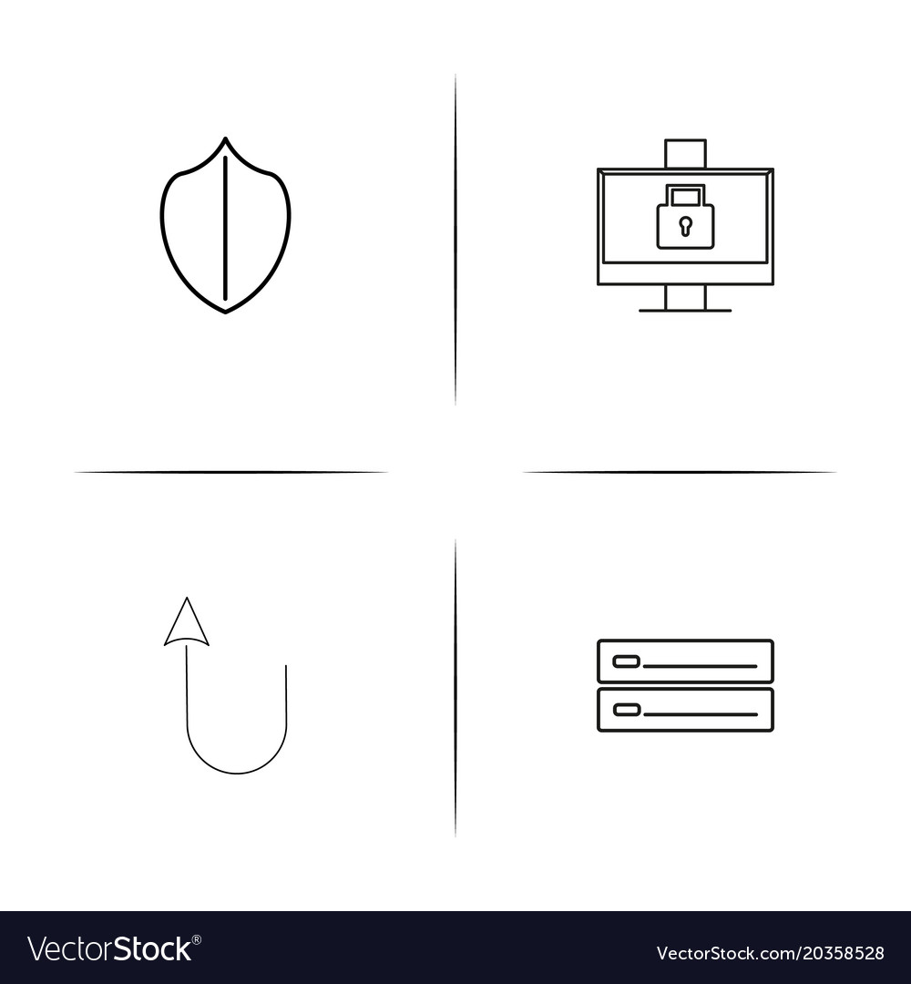 Web and text simple linear icon setsimple outline