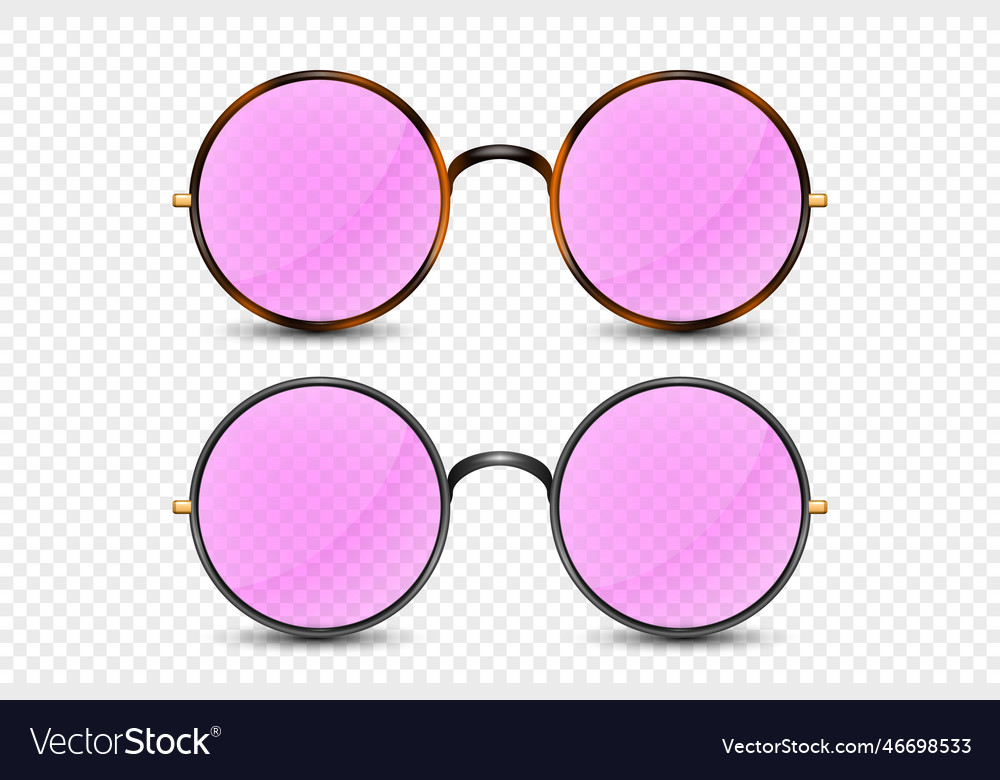 3d realistic frame glasses with pink glass Vector Image