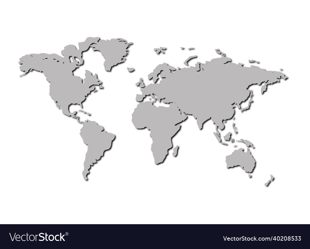 3d world mapmonochrome background Royalty Free Vector Image