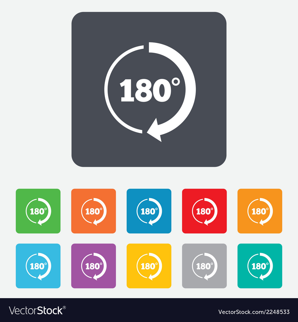 Angle 180 degrees sign icon geometry math symbol