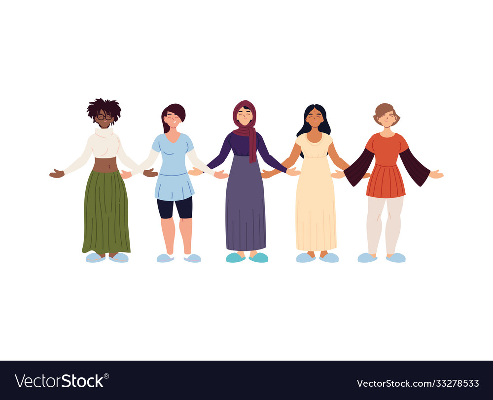 Black muslim and indian women cartoons Royalty Free Vector Black muslim and indian women cartoons Royalty Free Vector