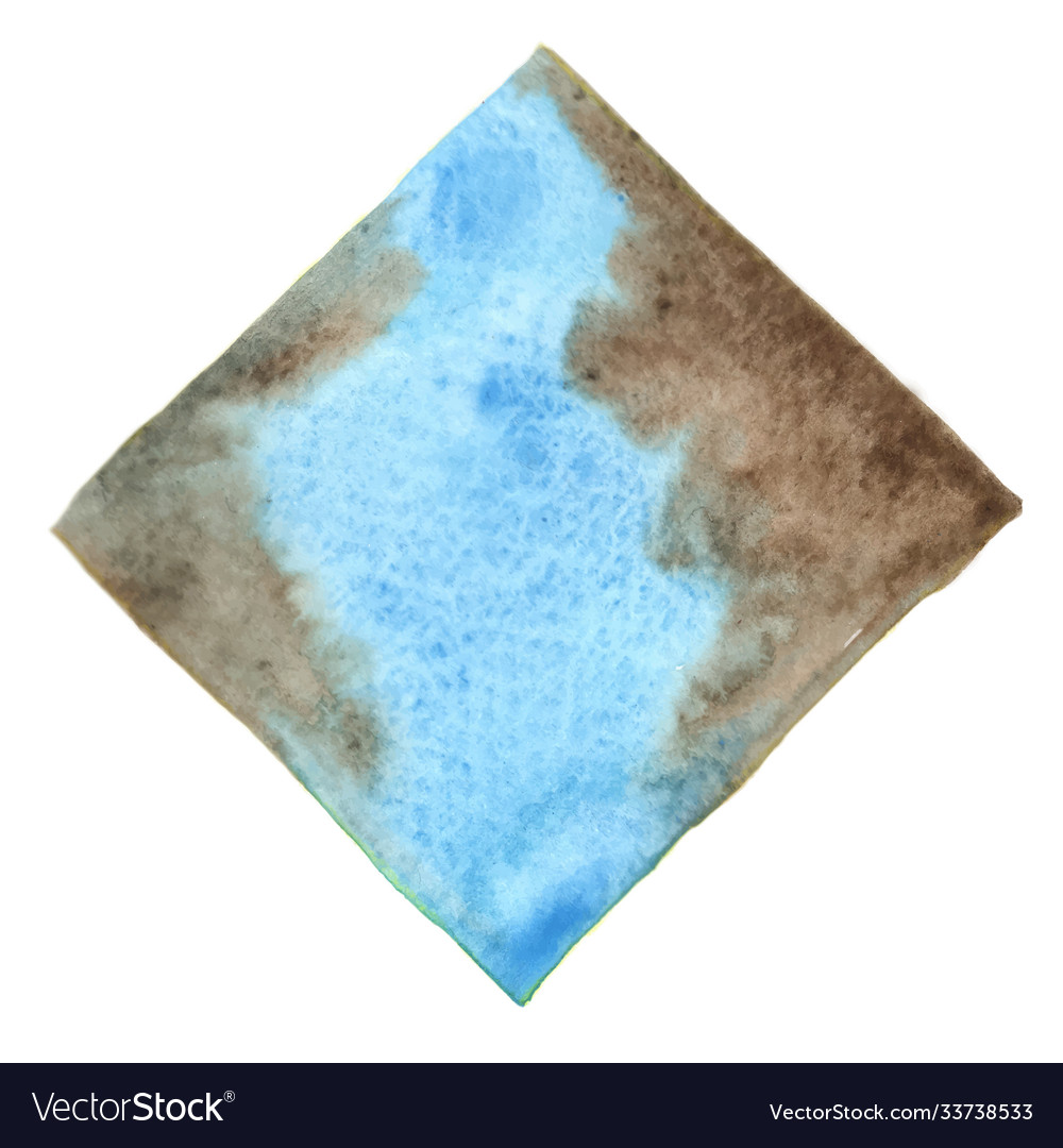 Blaues Wasser und Sand braun quadratische Aquarell