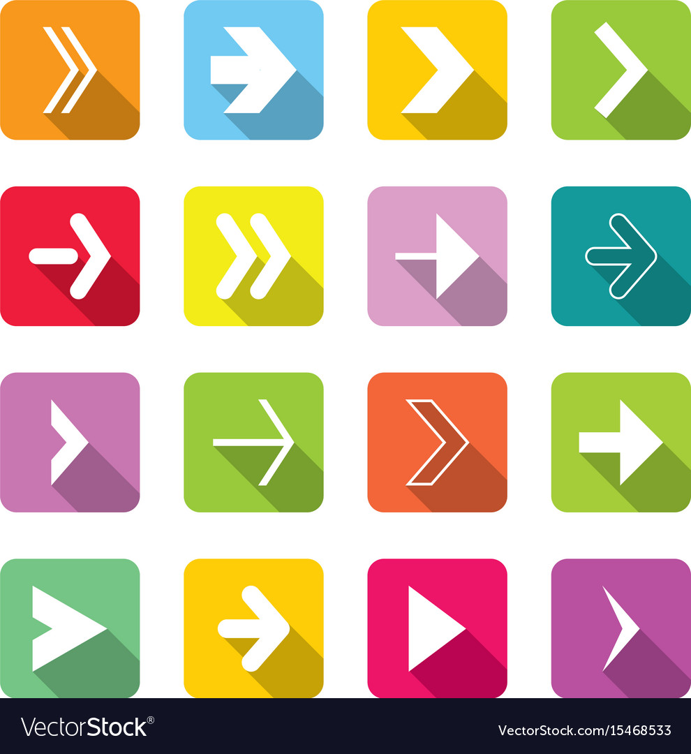 Colorful arrow icons set Royalty Free Vector Image