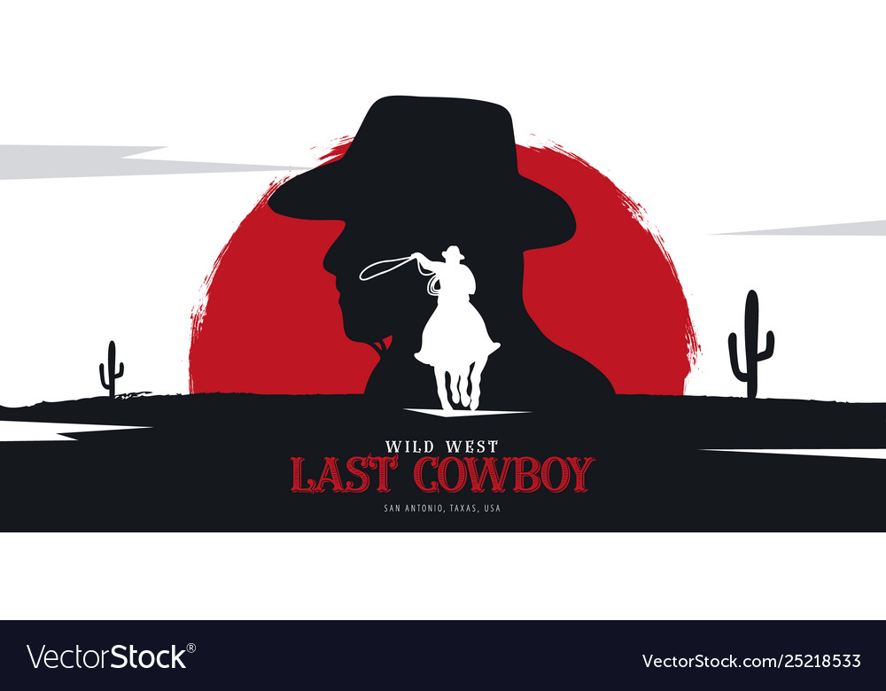 Cowboy Banner wild West und Rodeo mit Pferd