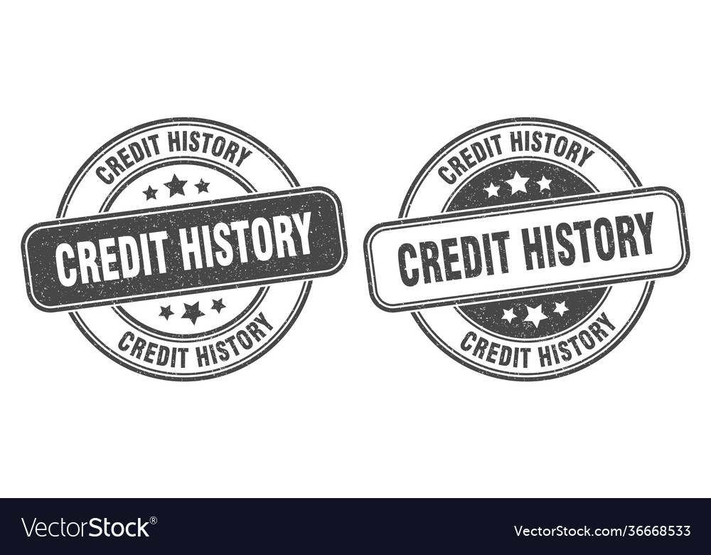 Credit history stamp label round