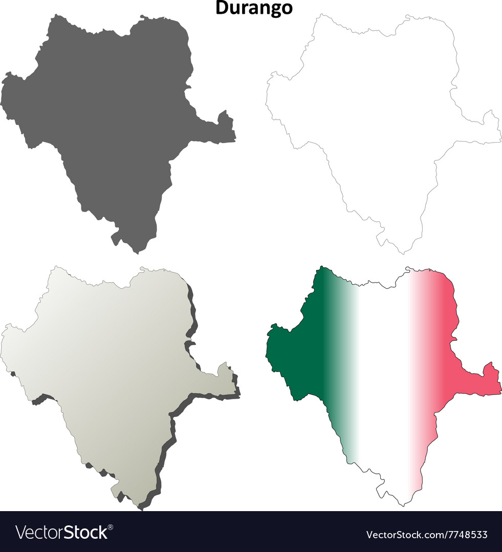 Durango blank outline map set