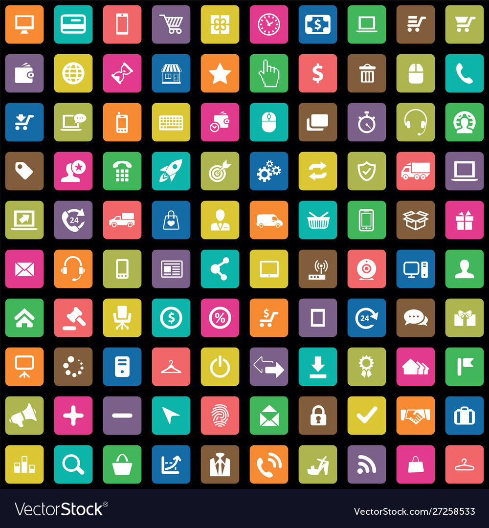 E-commerce 100 icons universal set for web and ui