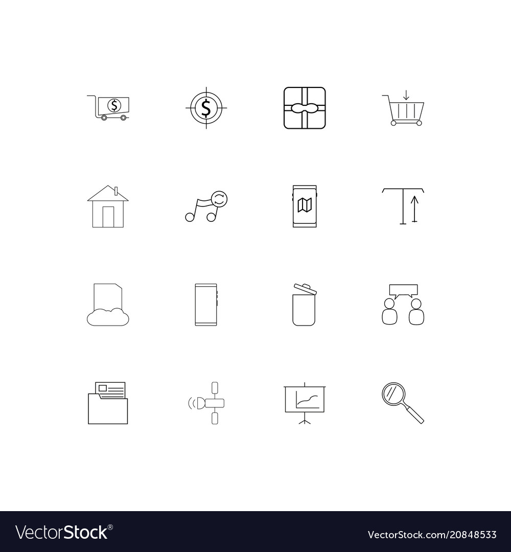 Internet of things linear thin icons set outlined