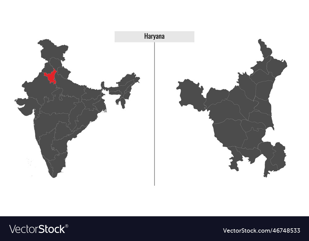 Map of haryana state india Royalty Free Vector Image