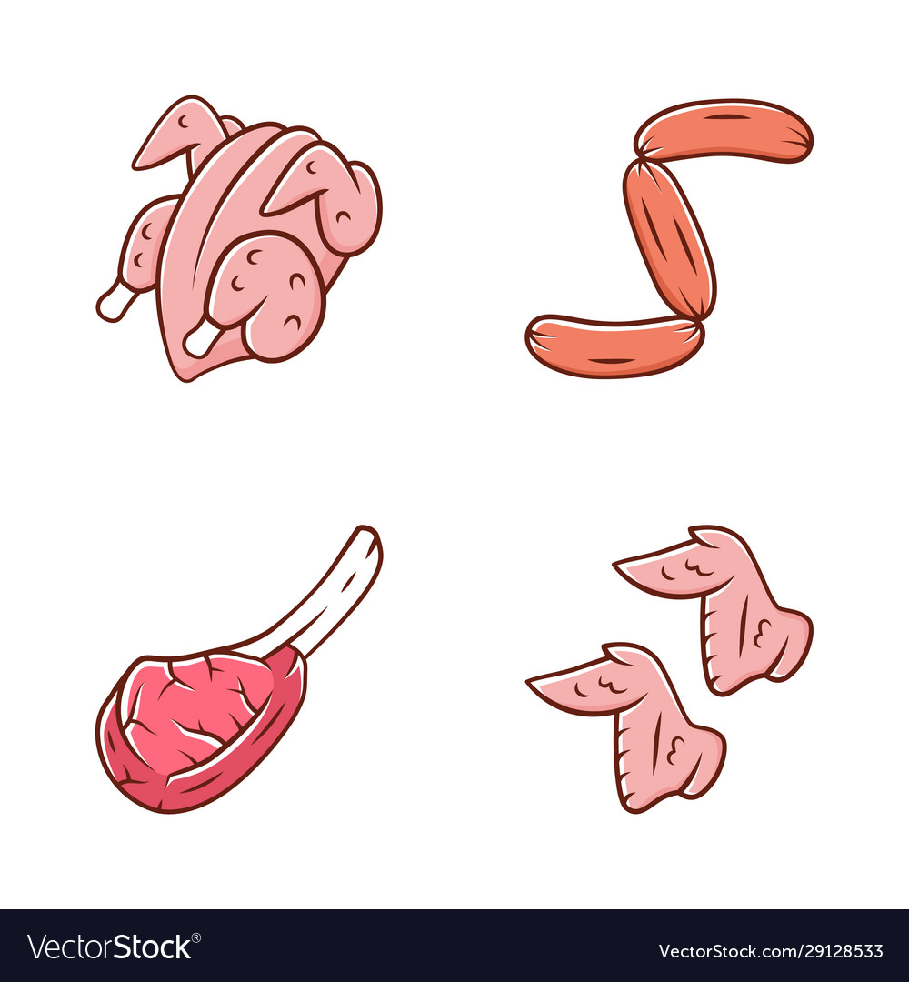 Fleischfarbe Icon Set - Metzger