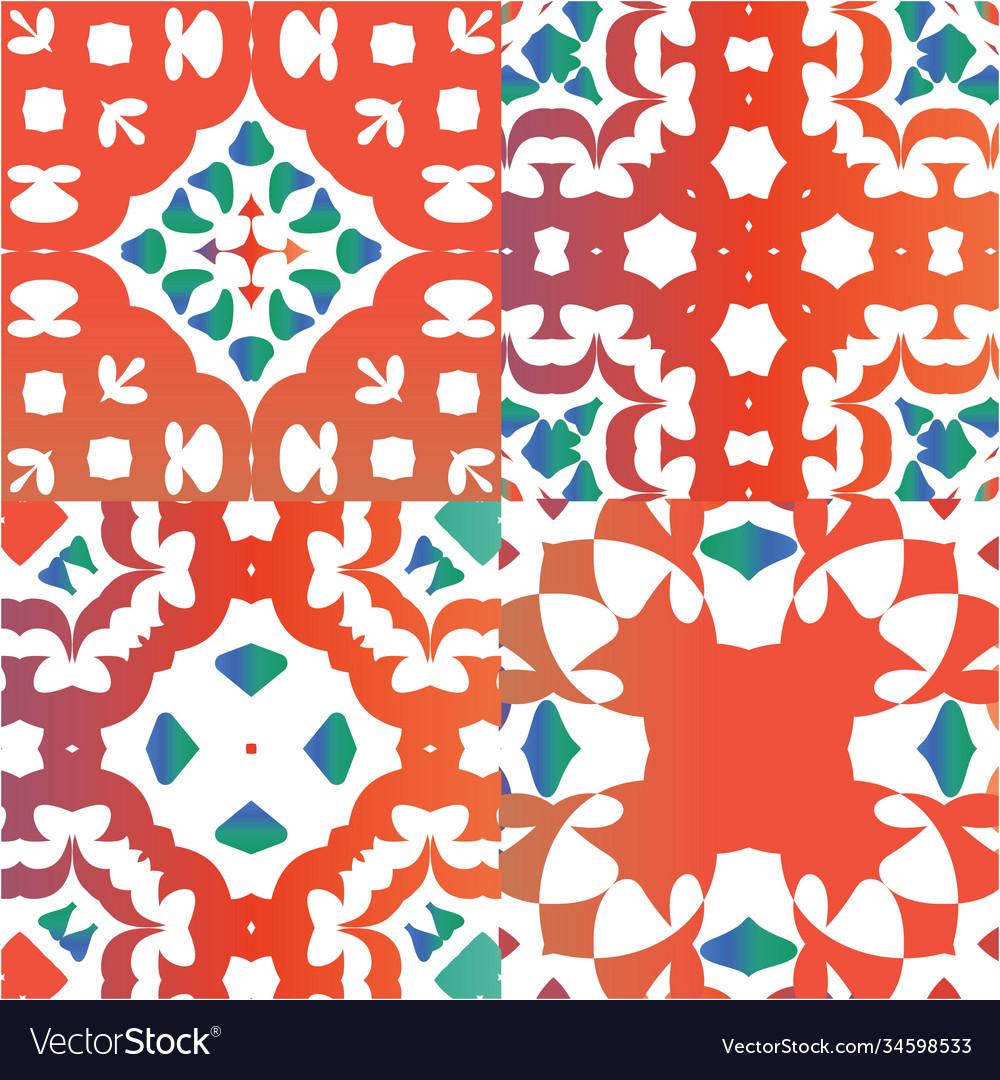 Mexican Vintage Talavera Tiles Royalty Free Vector Image