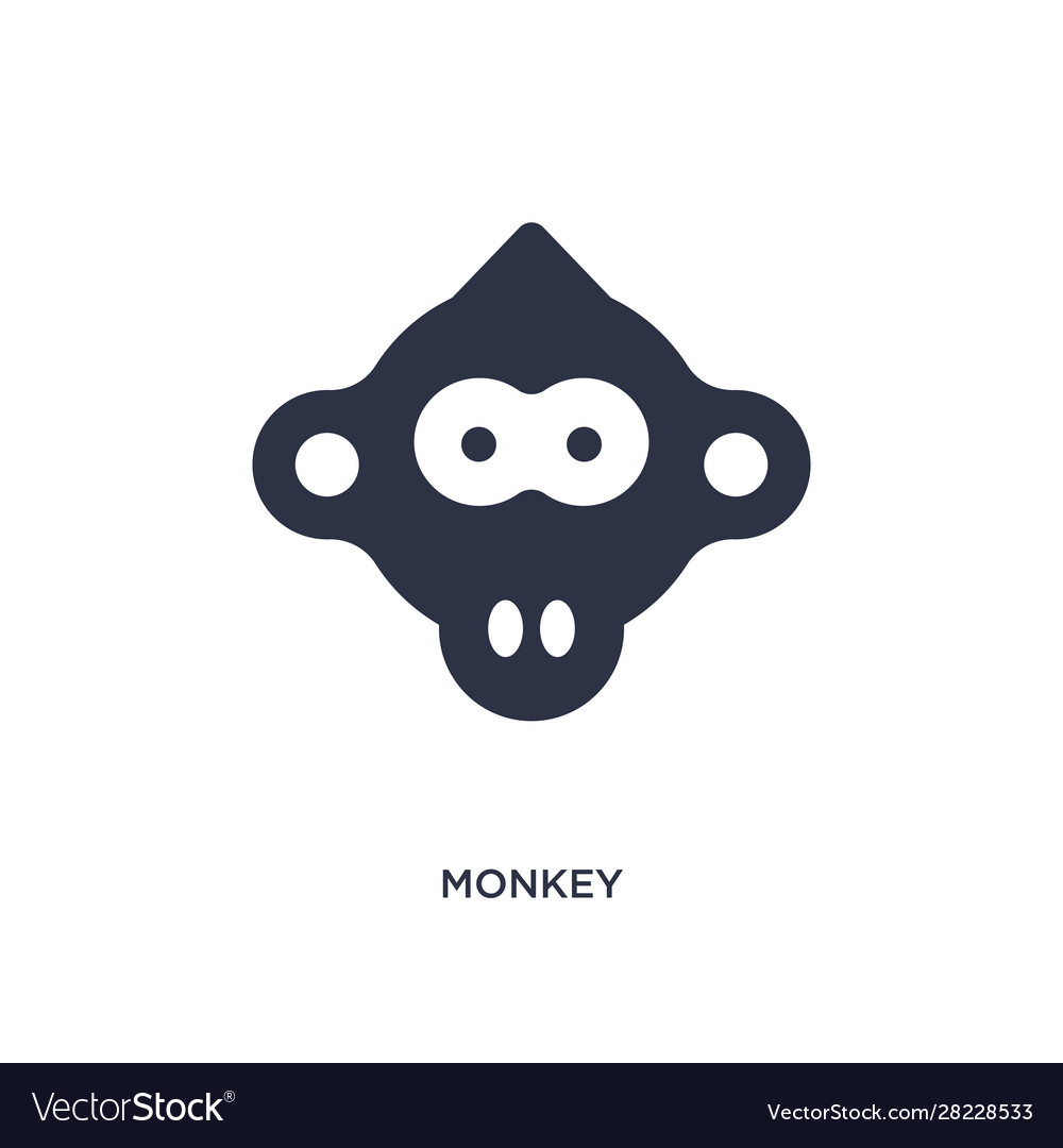 Monkey icon on white background simple element