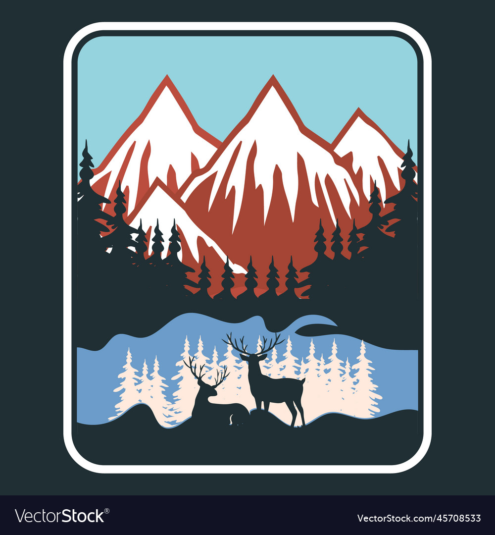 Mountain Vintage Badge Aufkleber und T-Shirt Design vector image Mountain Vintage Badge Aufkleber und T-Shirt Design