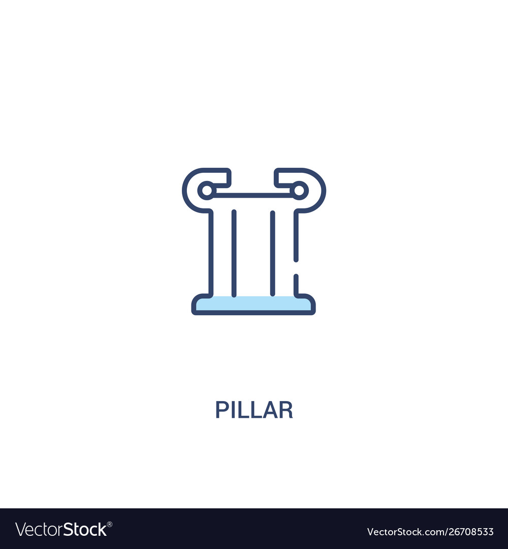 Pillar concept 2 colored icon simple line element vector image Pillar concept 2 colored icon simple line element