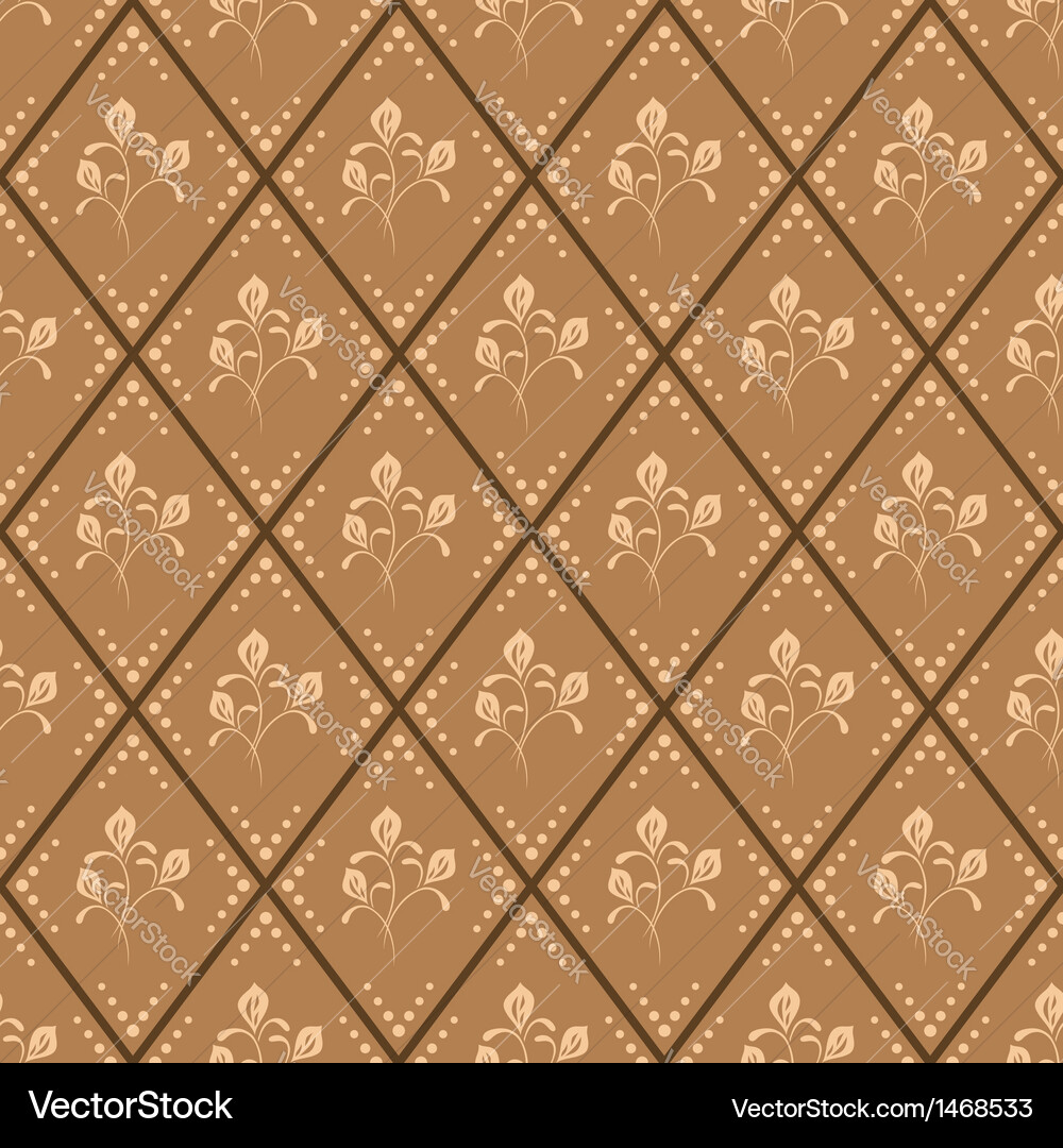 Seamless brown floral pattern Royalty Free Vector Image