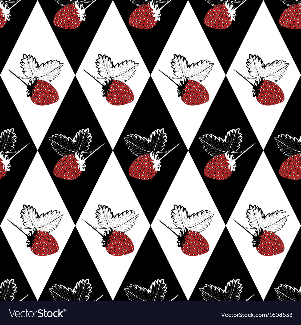 Seamless pattern with strawberry