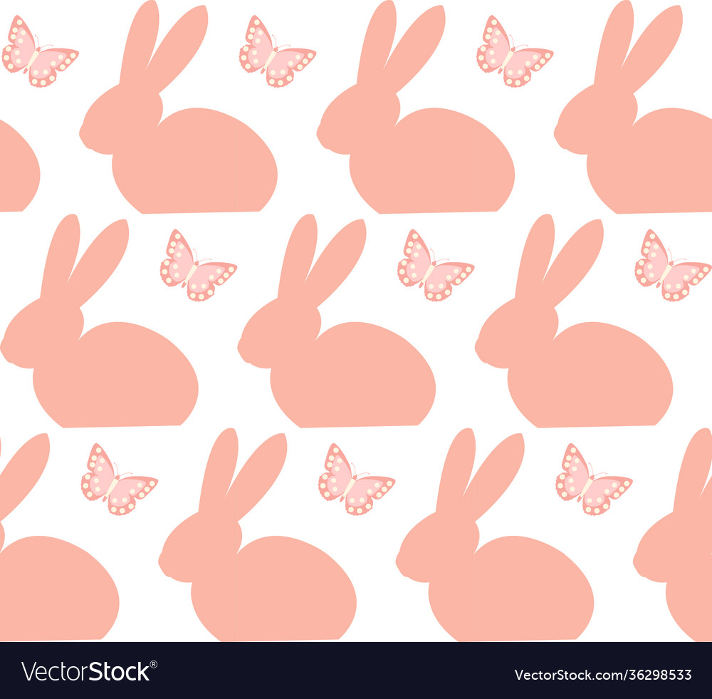Seamless spring pattern with rabbits vector image Seamless spring pattern with rabbits
