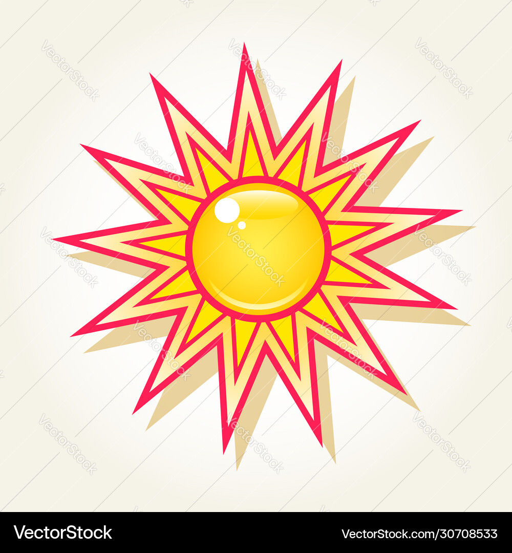 Sun in sky Royalty Free Vector Image - VectorStock