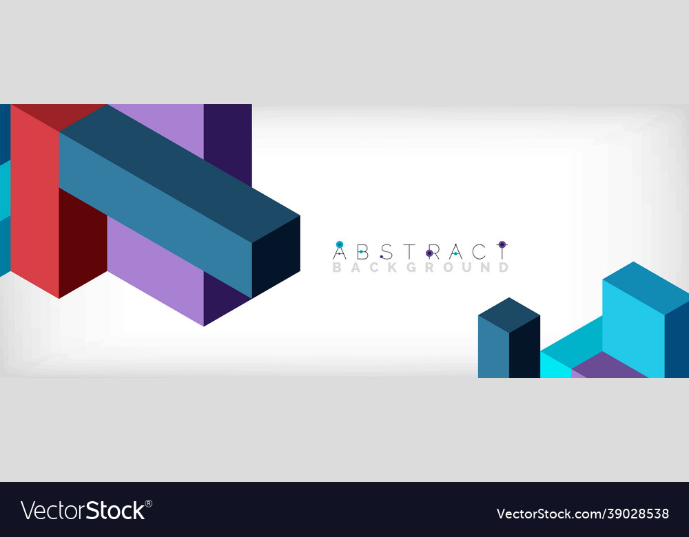 Abstract background 3d cubes cubic elements vector image Abstract background 3d cubes cubic elements