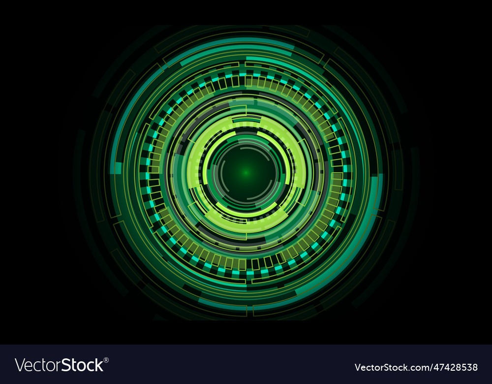 Abstract sci fi green circle light power energy Vector Image