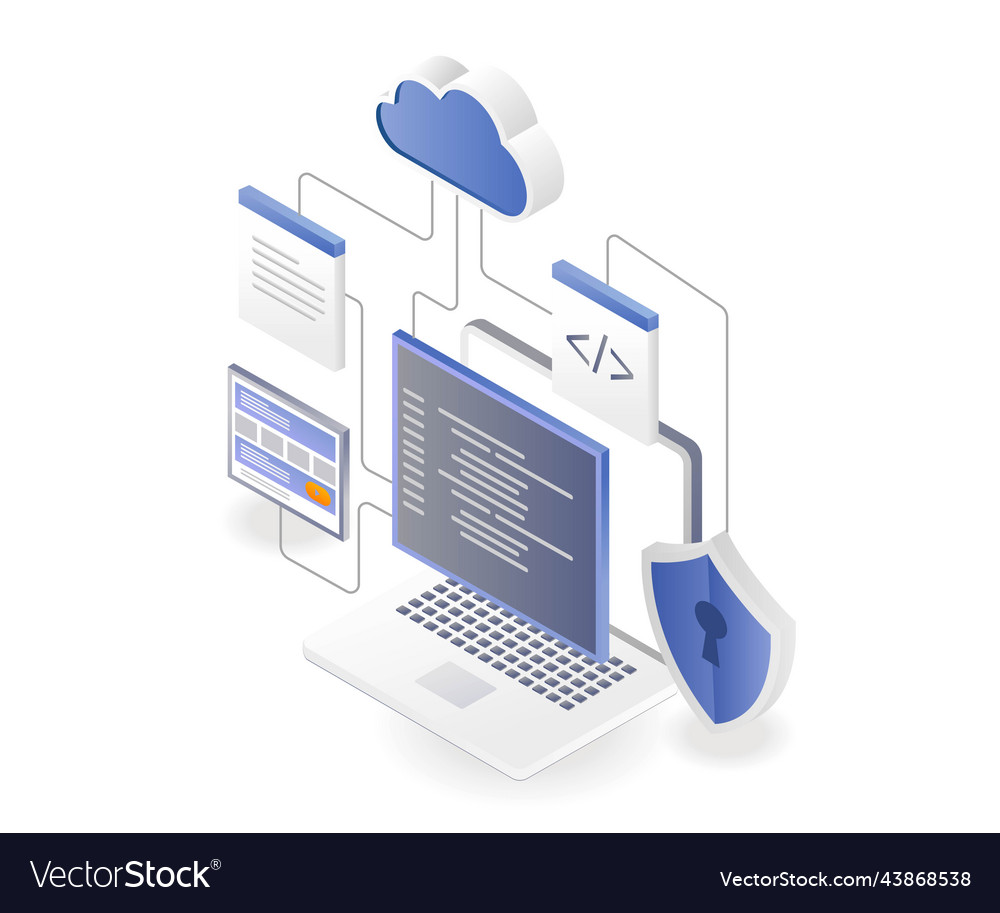 Application layout programmer web security vector image Application layout programmer web security
