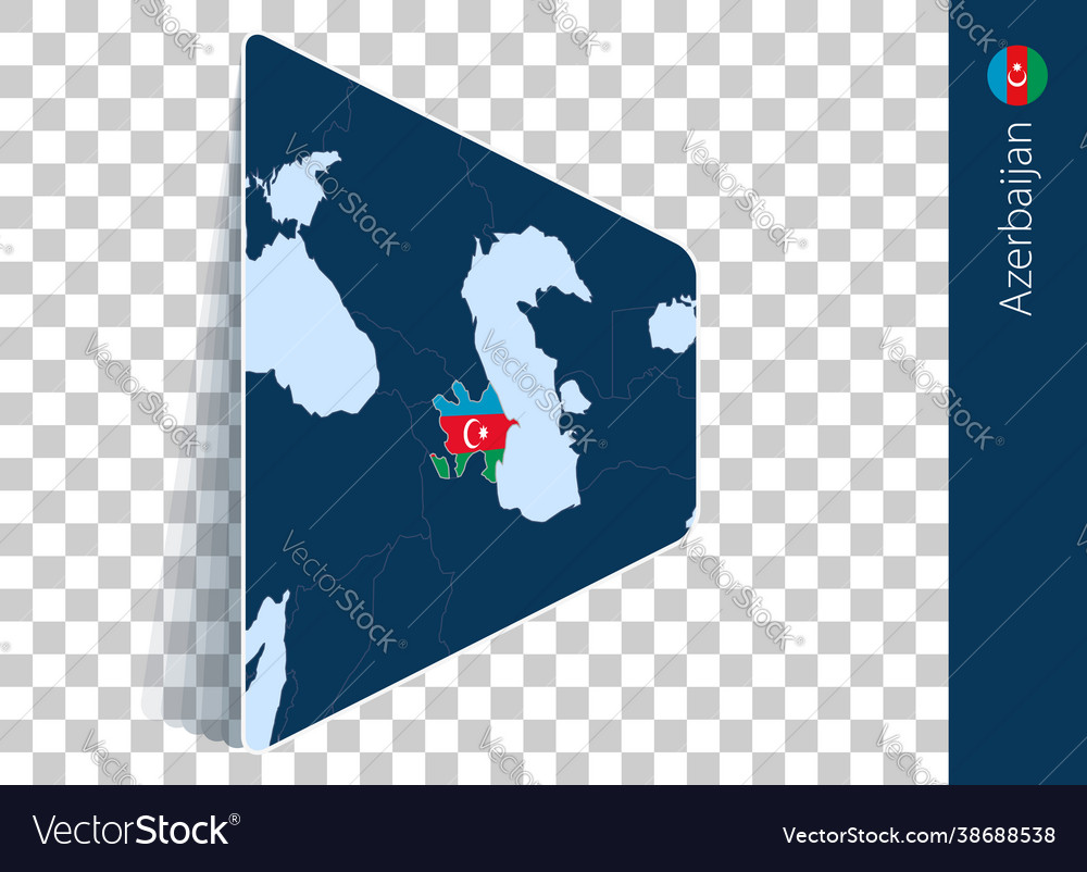 Azerbaijan and flag on transparent background