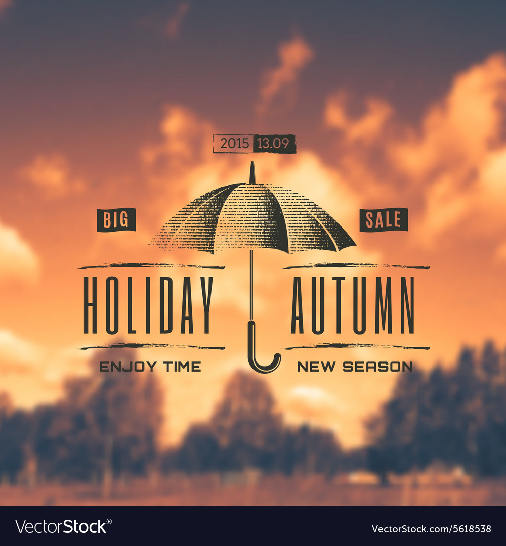 Badge umbrella hello autumn creating a soft
