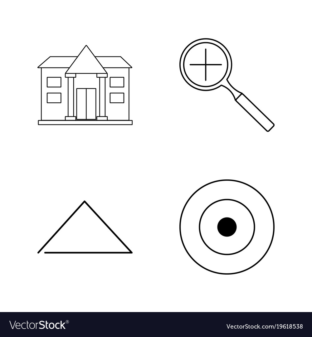 Basic content linear outline icon set