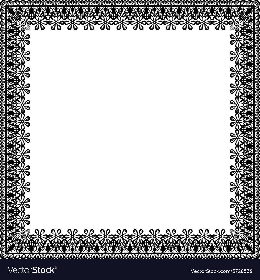 Black lace frame Royalty Free Vector Image - VectorStock