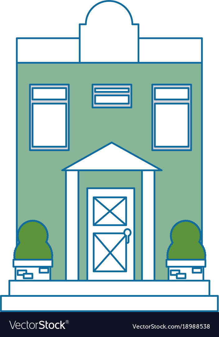 Building front isolated icon