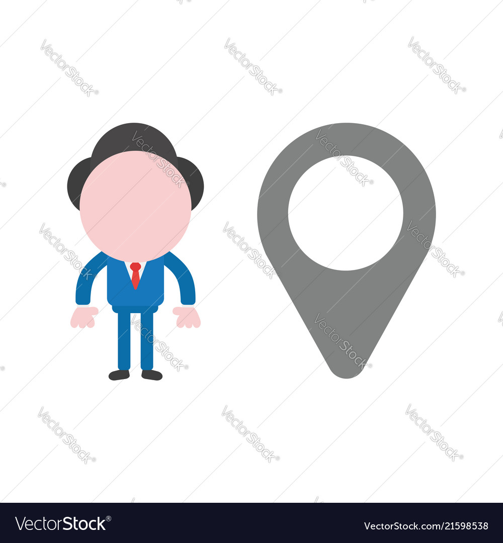 Businessman with map pointer vector image Businessman with map pointer