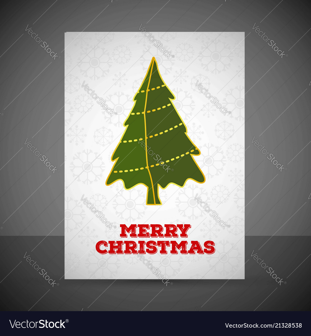 Christmas card with pattern and tree Vector Image Christmas card with pattern and tree