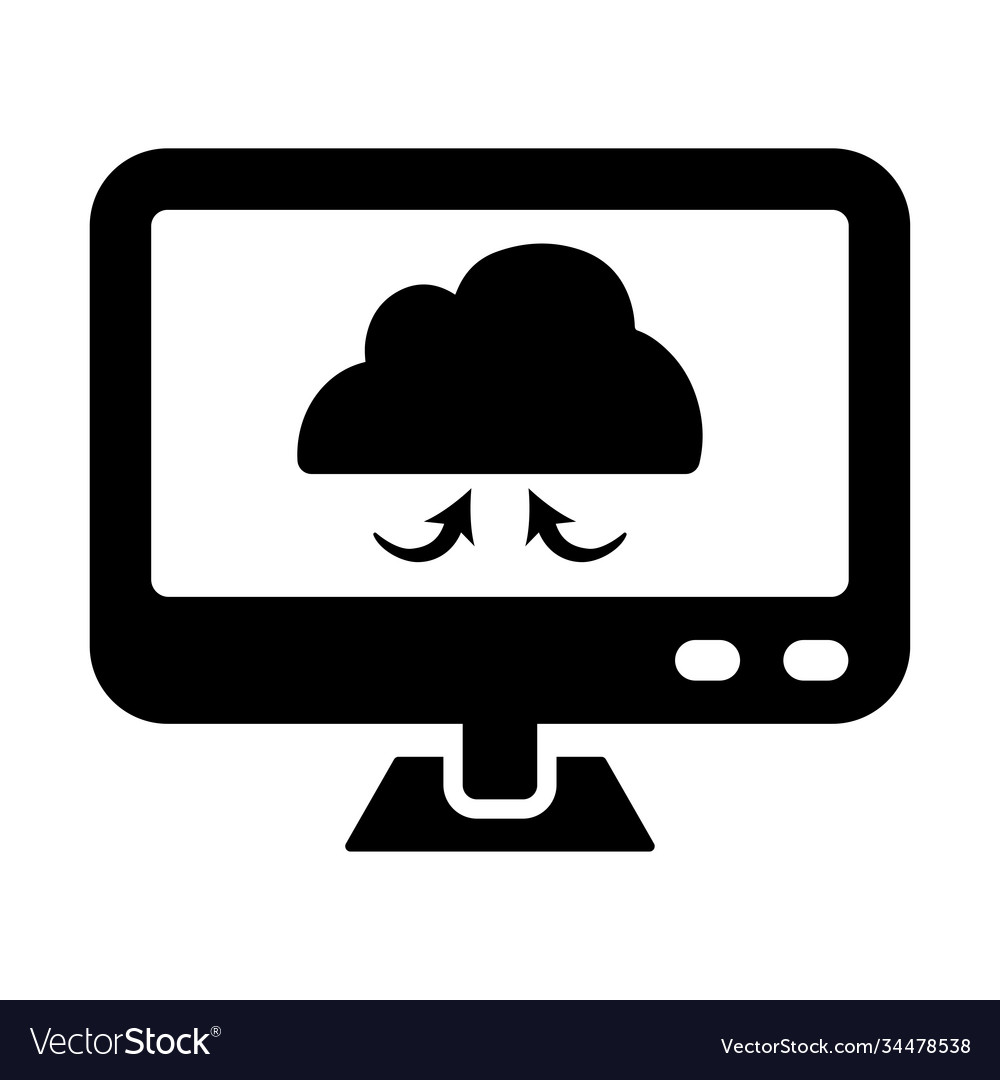 Cloud computing network storage icon black version