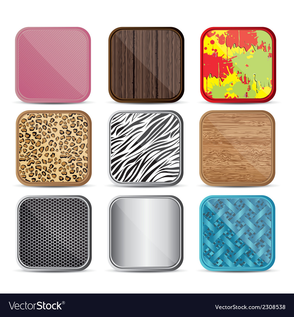 Colorful icons with different textures
