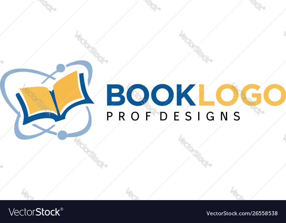 Creative science book atom flying logo icon