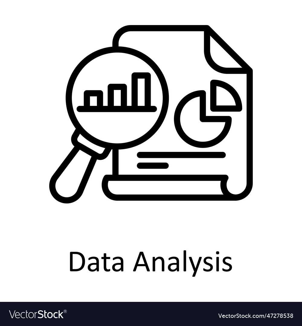 Data analysis outline icon design