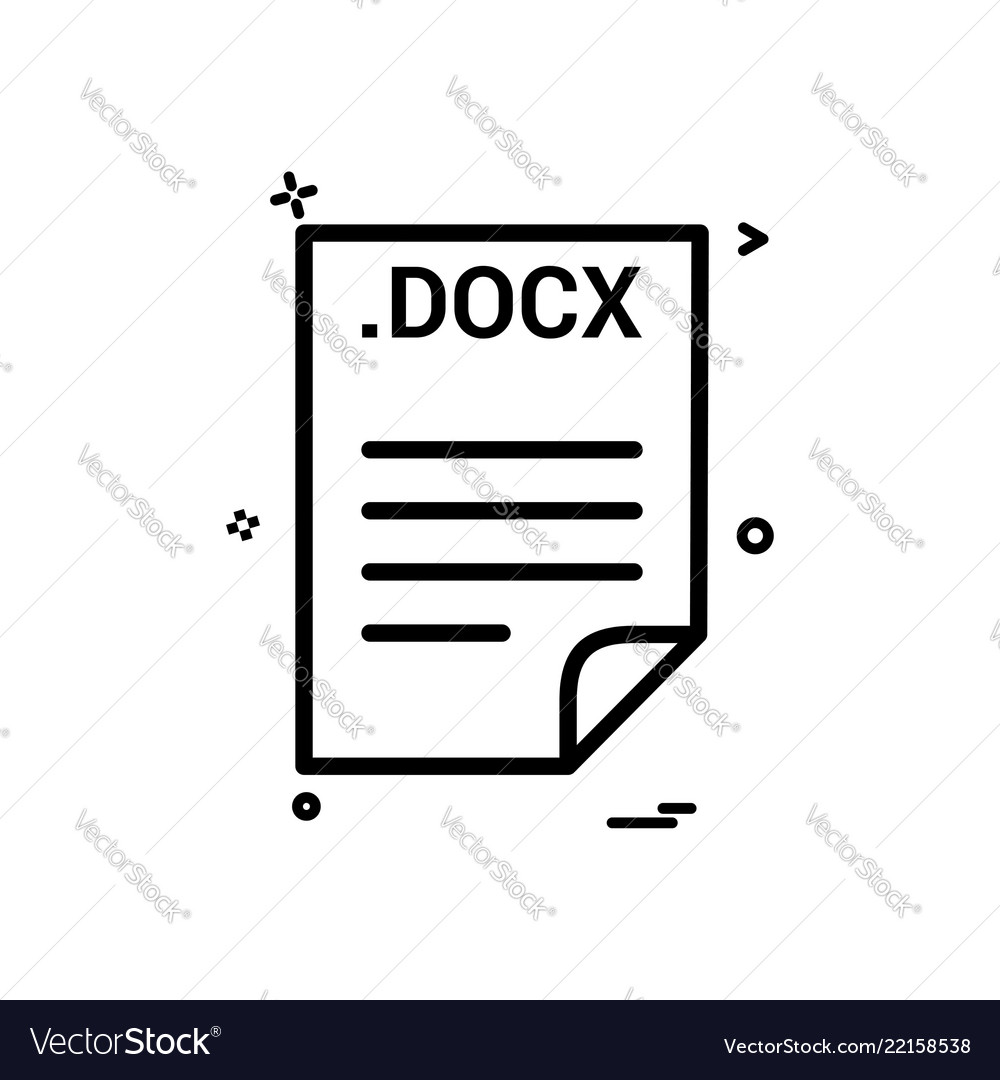 Docx application download file files format icon vector image Docx application download file files format icon