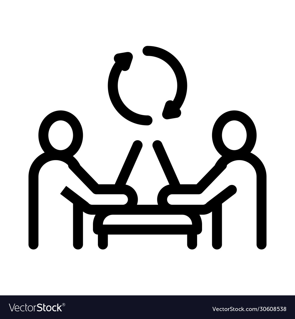 Exchange computer experience icon vector image Exchange computer experience icon