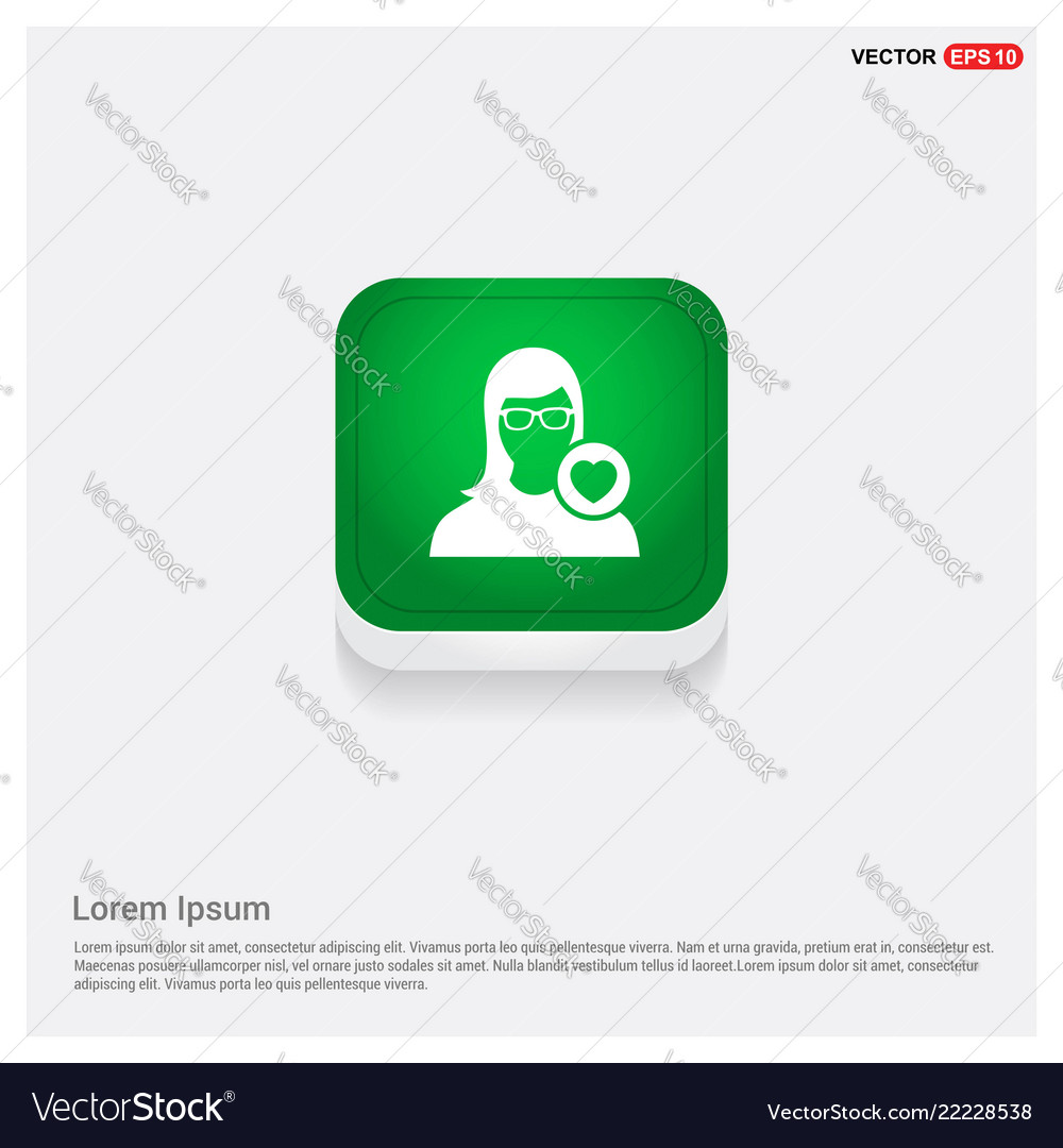 Favorite user icon green web button