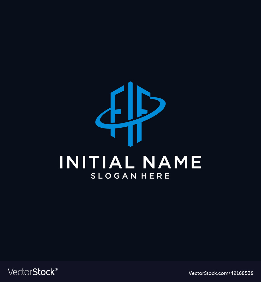 Ff initial monogram logo with hexagonal shape Vector Image Ff initial monogram logo with hexagonal shape