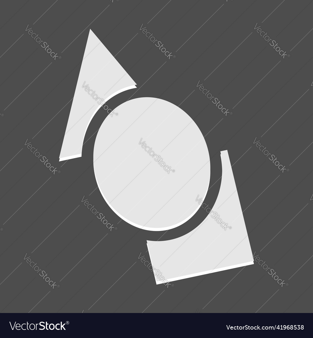 Geometric icon logo shape with overlapping circle Vector Image Geometric icon logo shape with overlapping circle