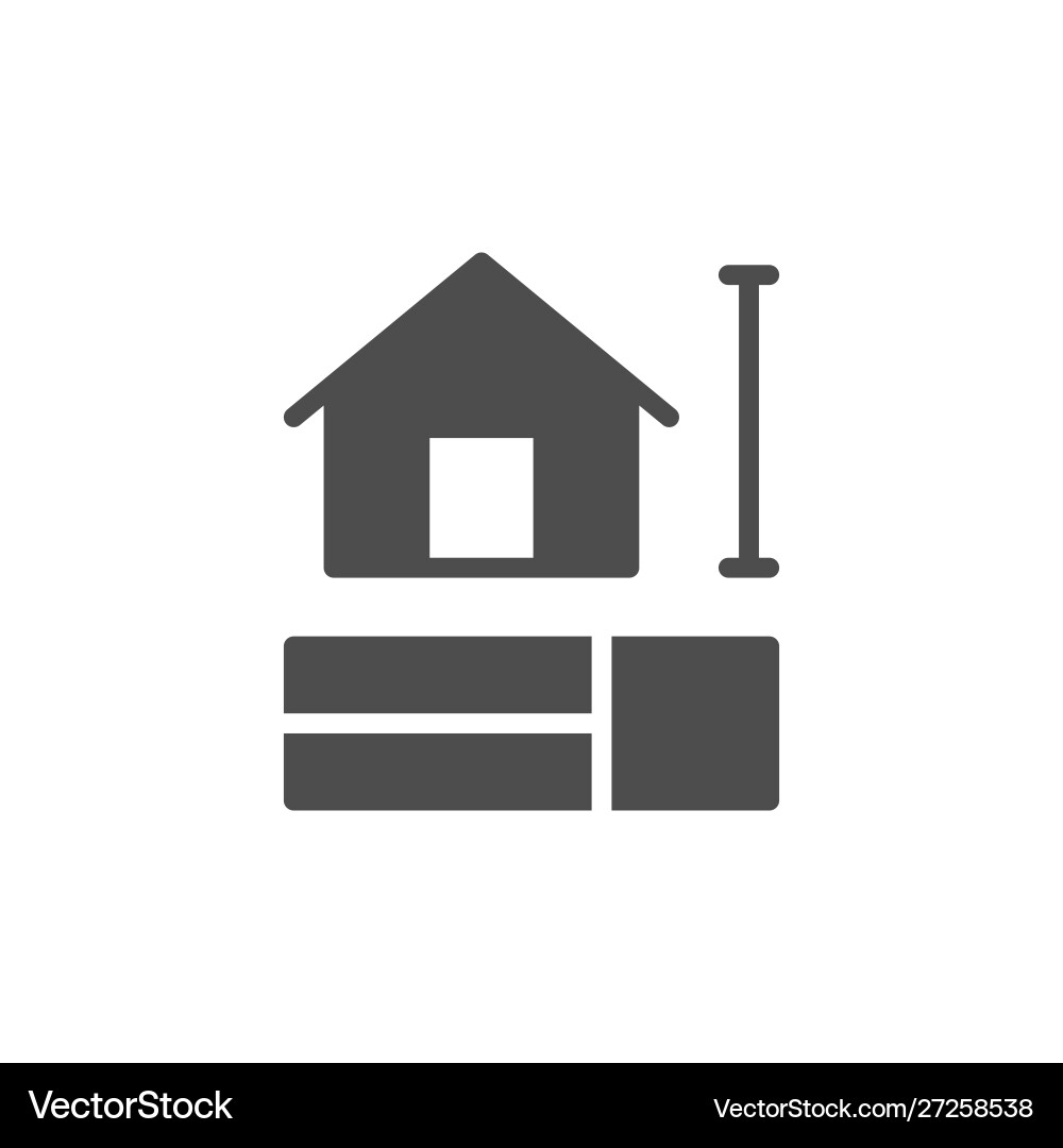 House scheme or construction plan icon Royalty Free Vector