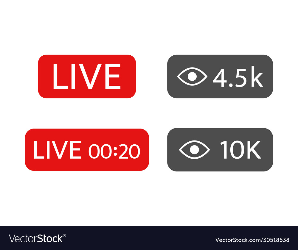 Live icon with followers set streaming