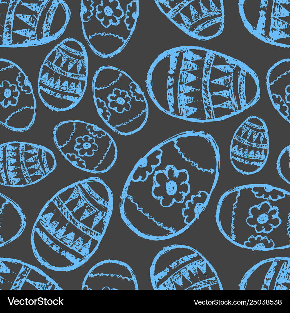 Seamless pattern with hand drawn easter eggs Vector Image