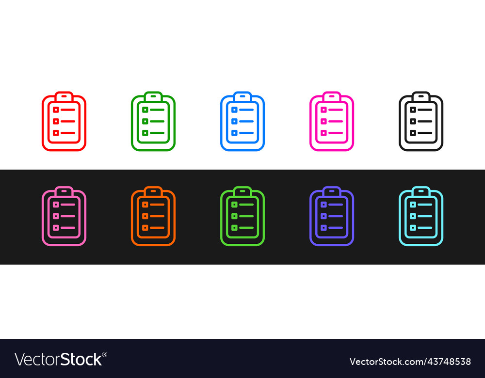 Set line to do list or planning icon isolated