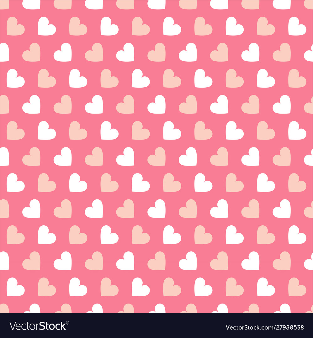 Simple seamless geometric pattern with hearts